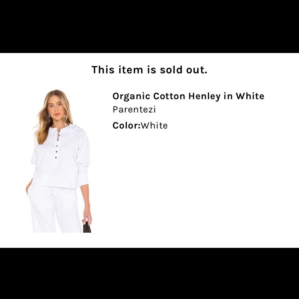 BNWT Parentezi organic white top size XS